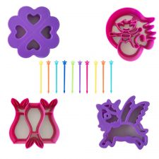 Wykrawacze do kanapek i tostów LUNCH PUNCH - zestaw baśniowy 4 wykrawacze + 10 pikerów