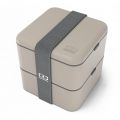 Dwupoziomowy lunch box MONBENTO Square 1,7 litra - szary