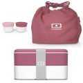 Zestaw Blush: Lunch box Monbento Original + ozdobna torebka + pojemniczki na sosy
