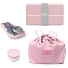 Zestaw Litchi: Lunchbox MB Original + ozdobna/ochronna torebka + sztućce + pojemniczek na sos