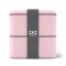 MONBENTO Square Collection Litchi - pastelowo różowy lunchbox