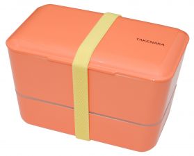 Bento box Takenaka Expanded Double Coral  1,15 litra + widelec i przegródka w zestawie