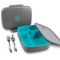 Lunchbox z 5 przegródkami i sztućcami w zestawie - Eseasons 5 Blue grey 1,3 litra
