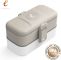 Dwupoziomowy lunchbox z 4 przegródkami i ze sztućcami w zestawie - Warm Grey 1,2