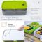 Dwupoziomowy lunchbox z 4 przegródkami i sztućcami w zestawie - Dark Grey Green 1,2 l