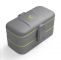 Dwupoziomowy lunchbox z 4 przegródkami i sztućcami w zestawie - Dark Grey Green 1,2 l