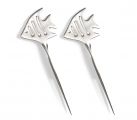 Ozdobne wykałaczki, pikery ze stali nierdzewnej - zestaw Rybki 2 sztuki LEKKABOX LEKKABOX