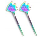 Ozdobne wykałaczki, pikery ze stali nierdzewnej - zestaw kolorowe Rybki 2 sztuki LEKKABOX