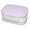 Dwupoziomowy, japoński lunchbox o pojemności 1,3 litra - widelec i przegródka w zestawie - Lavender