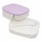 Dwupoziomowy, japoński lunchbox o pojemności 1,3 litra - widelec i przegródka w zestawie - Lavender