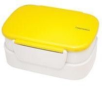 Dwupoziomowy, japoński lunchbox o pojemności 1,3 litra - widelec i przegródka w zestawie - Yellow