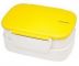 Dwupoziomowy, japoński lunchbox o pojemności 1,3 litra - widelec i przegródka w zestawie - Yellow