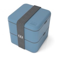 MONBENTO Square Denim (niebieski) - dwupoziomowy lunchbox 1,7 litra