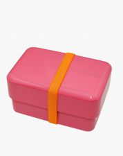 Japoński, dwupoziomowy bento box o pojemności 0,9 litra Rectangle - Power Pink