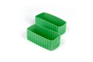 Zestaw 2 silikonowych pojemniczków do Little Lunch box'ów Rectangle - Medium Green