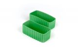Zestaw 2 silikonowych pojemniczków do Little Lunch box'ów Rectangle - Medium Green