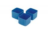 Zestaw 3 kwadratowych, silikonowych pojemniczków do Little Lunch box - Square Medium Blue