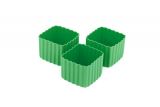 Zestaw 3 kwadratowych, silikonowych pojemniczków do Little Lunch box - Square Medium Green
