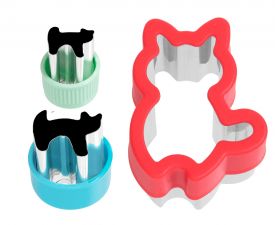 Wykrawacze ze stali nierdzewnej do chleba i tostów - zestaw 4 sztuk Koty