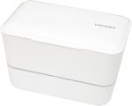 Bento box Takenaka Expanded Double White 1,15 litra + widelec i przegródka w zestawie
