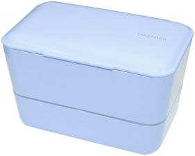 Bento box Takenaka Expanded Double Serenity Blue 1,15 litra + widelec i przegródka w zestawie