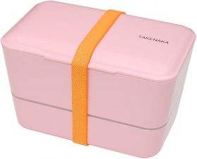 Bento box Takenaka Expanded Double Candy Pink 1,15 litra + widelec i przegródka w zestawie