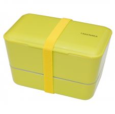 Bento box Takenaka Expanded Double Green 1,15 litra + widelec i przegródka w zestawie