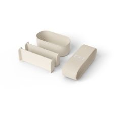 Zestaw 4 elementów do lunchboxów Monbento Original: 2x przegródka, pojemniczek i gumka spinająca - jasny beż