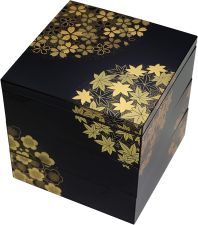 Tradycyjny trzypoziomowy japoński bento box Jubako Hanamaru