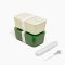 Bento box Takenaka Expanded Flat 750 ml + ruchoma przegródka - Green Forest