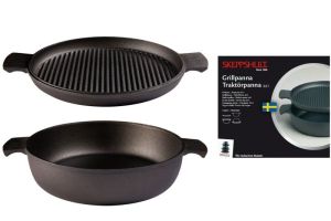 SKEPPSHULT zestaw 2 patelni Master 27 cm grillowa i głęboka