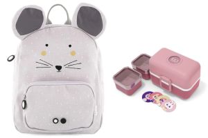 Zestaw Plecak Trixie + lunchbox Monbento Tresor Blush