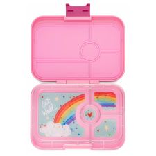 Duży lunchbox z 4 przegródkami - Yumbox Tapas Capri Pink Rainbow