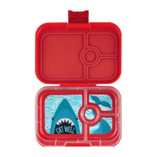 Yumbox Panino Wow Red lunchbox dla dzieci z 4 przegródkami - Shark