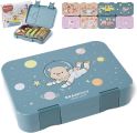 BEARFOOT bento lunchbox z 4/6 przegródkami dla dzieci 650 ml - miś astronauta (modułowy Yumbox)