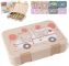 BEARFOOT bento lunchbox z 4/6 przegródkami dla dzieci 650 ml - Słonie w karetce (modułowy Yumbox)