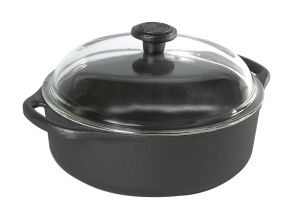 Skeppshult Garnek żeliwny 3l. ze szklaną pokrywą