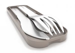 Sztućce stalowe MONBENTO Pocket S - sztućce stalowe beż