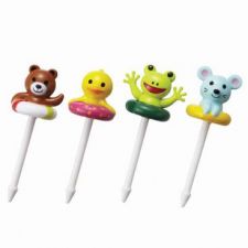 Wykałaczki ozdobne, pikery - zestaw do ozdabiania bento - ZWIERZĄTKA W KĄPIELI