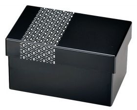 Japoński bento box Hisago Hakoben czarny w białe wzorki