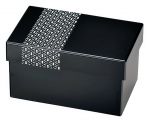 Japoński bento box Hisago Hakoben czarny w białe wzorki