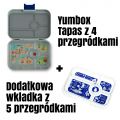 Zestaw Yumbox Tapas Flat Iron Grey New York z 4 przegródkami + dodatkowa wkładka z 5 przegródkami