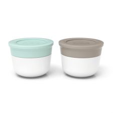 MONBENTO TEMPLE S - zestaw 2 pojemniczków na sosy - Matcha + Grey