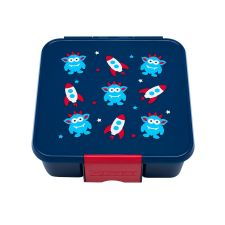 Duży lunchbox dla dzieci z 3 przegródkami - śniadaniówka - Kosmiczny