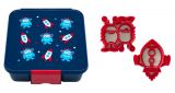 Zestaw Kosmiczny - szczelny lunchbox z 3 przegródkami + wykrawacze do chleba