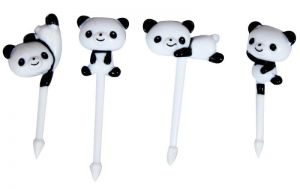Zestaw zachęcający dziecko do jedzenia - ozdobne wykałaczki 8 sztuk - Pandy