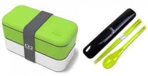 Zestaw Monbento Original + ozdobne, japońskie pałeczki i łyżka