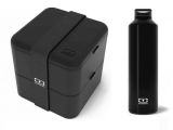 Zestaw czarny: Lunchbox Monbento Square + termos