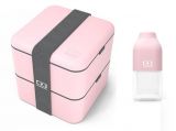 Zestaw różowy: Lunchbox Monbento Square + bidon
