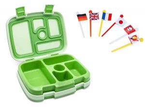 Zestaw dla niejadka: Lunchbox BentGo + ozdobne wykałaczki flagi